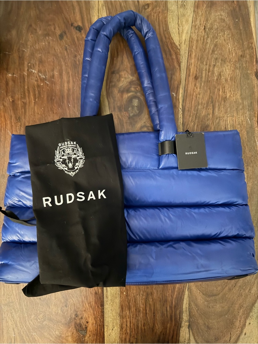 RUDSAK Royal Blue Quilted Puffer Tote